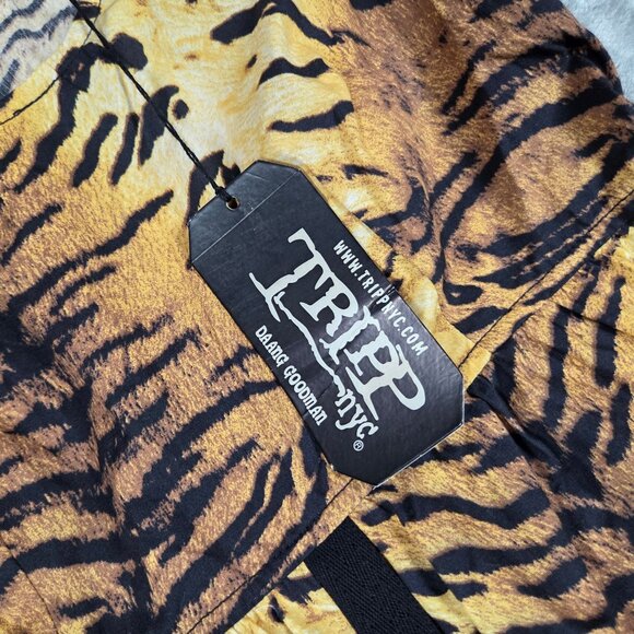 Tripp NYC Dress Womens Small Tiger Print Straps Pockets Goth Punk Rock Mini NEW - Picture 4 of 10